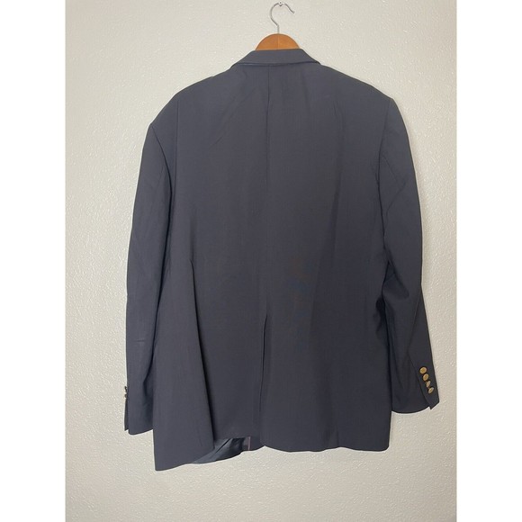 Lands End Mens Navy Blue 100% Wool Two Gold Button Blazer Sz 46R - Picture 2 of 11